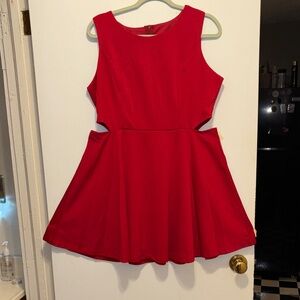 Chic Red Cutout Mini Dress